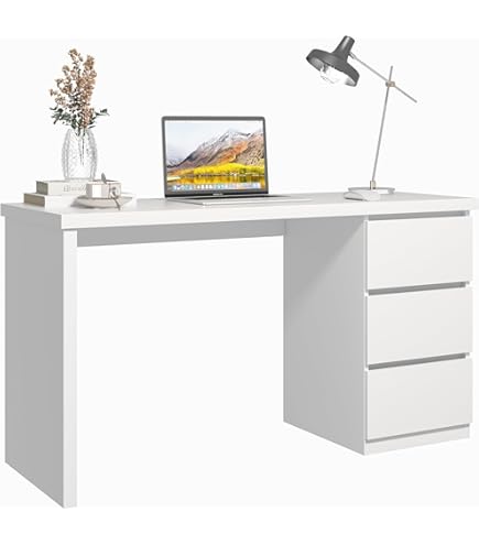 Amazon.com: furtble White Desk with Drawers, 53'' W Home
